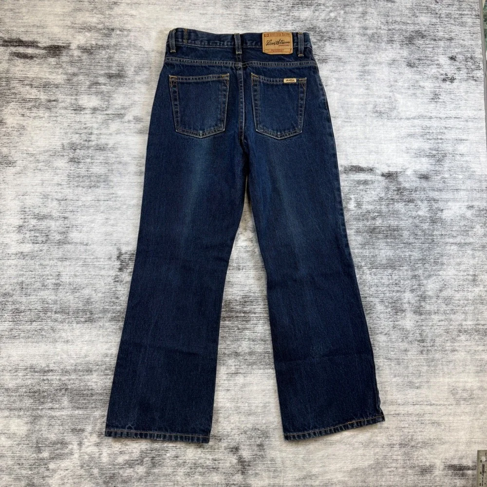 Levi Strauss Signature‎ Boys Size 12 Regular Dark Wash Blue Bootcut Denim Jeans